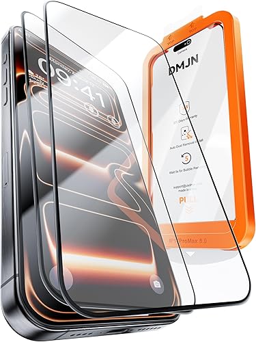 DMJN Unbreak Top 9H+ - Protector de pantalla de vidrio para iPhone 17 (grado militar de 13 pies, inastillable, fácil instalación), protector de
