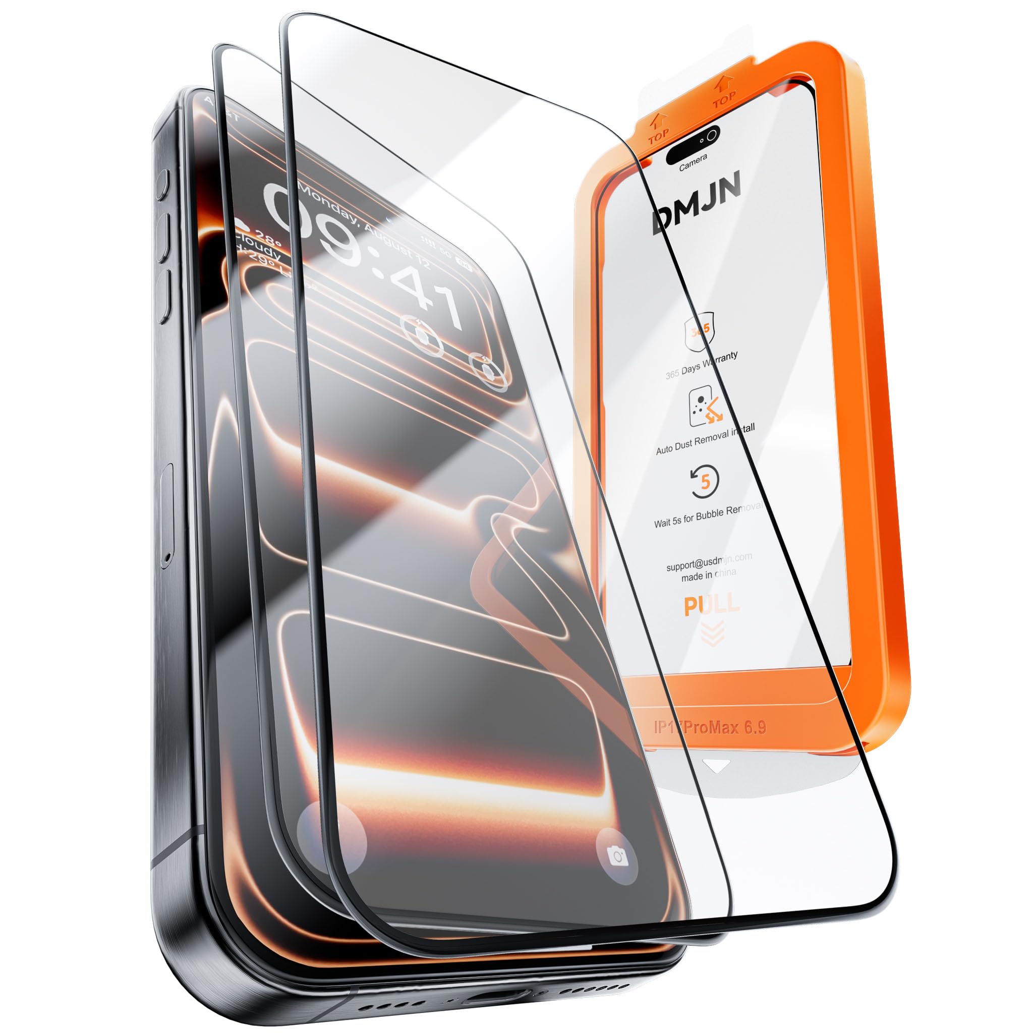 Photo 1 of ***FACTORY SEALED**DMJN Unbreak Top 9H+ Glass for iPhone 17 Pro Screen Protector(13FT Military Grade Shatterproof, Longest Durable) Screen Protector 17 Pro Tempered Glass, Full Coverage,Easy Installation, 2 Pack***FACTORY SEALED**