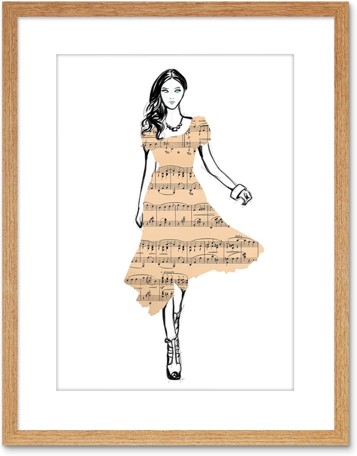SHEET MUSIC WOMAN DRESS FRAMED ART PRINT POSTER PICTURE WALL F97X12382