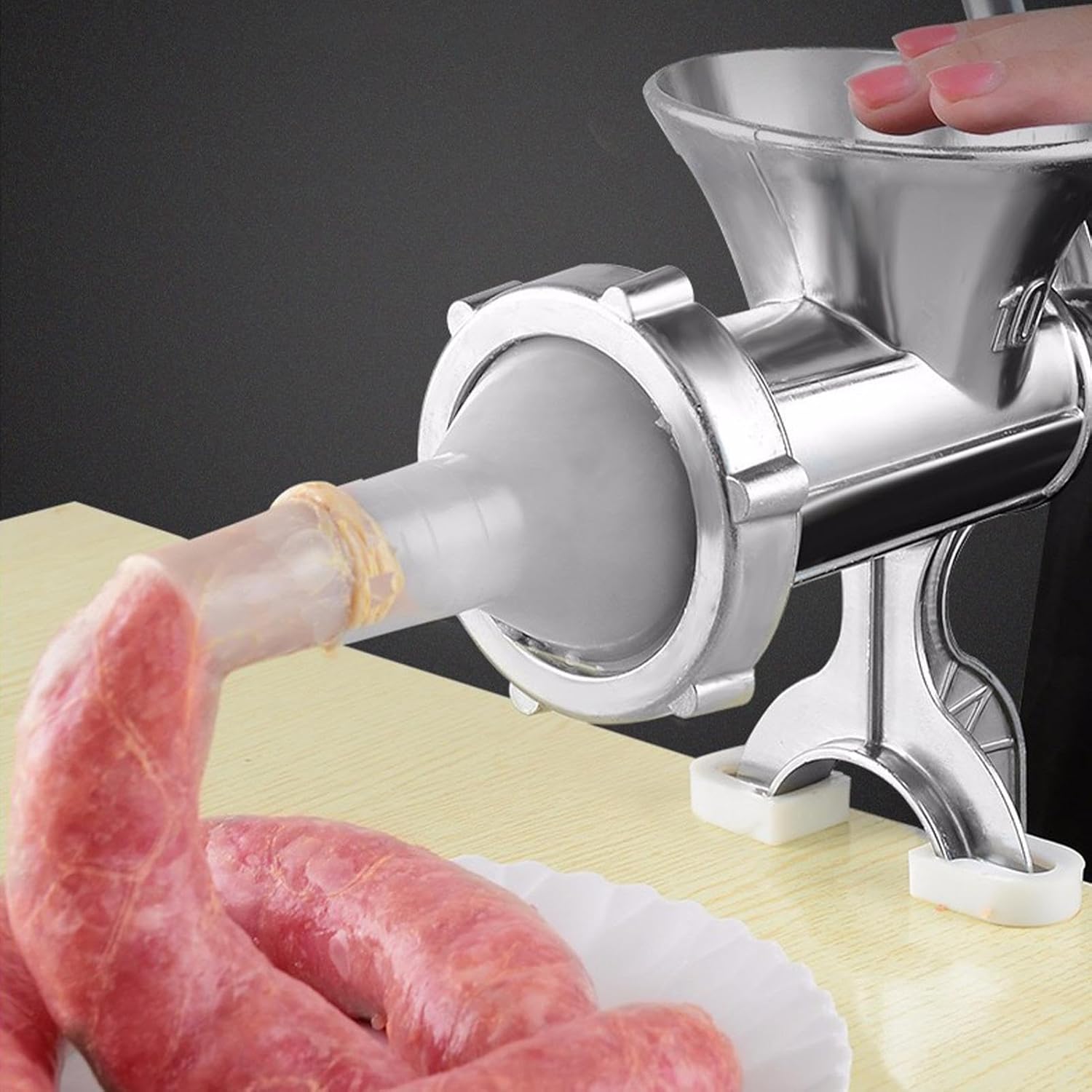Meat Ground Machine – Manual Meat Mincer, Heavy Duty Sausage Maker, Detachable Food Grinder, Non Slip Base Design | Ideal For Kitchen Home Cooking Sausage Beef Pork Grinding Preparation