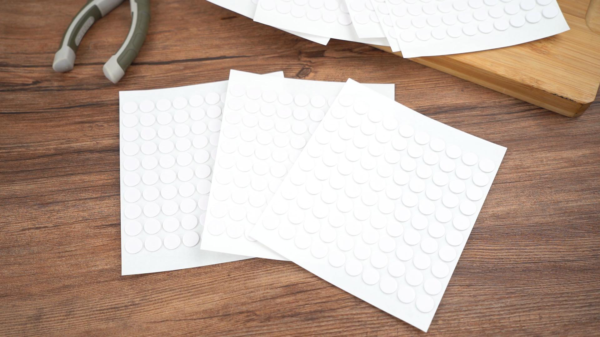 Image of SmallCat 300pcs Foam Dual-Adhesive Dots, Self-Adhesive Mini Foam Dot Circles, Round EVA Tape for Wall Decoration Poster Greeting Cards Birthday Cards Invitation DIY Crafts- White