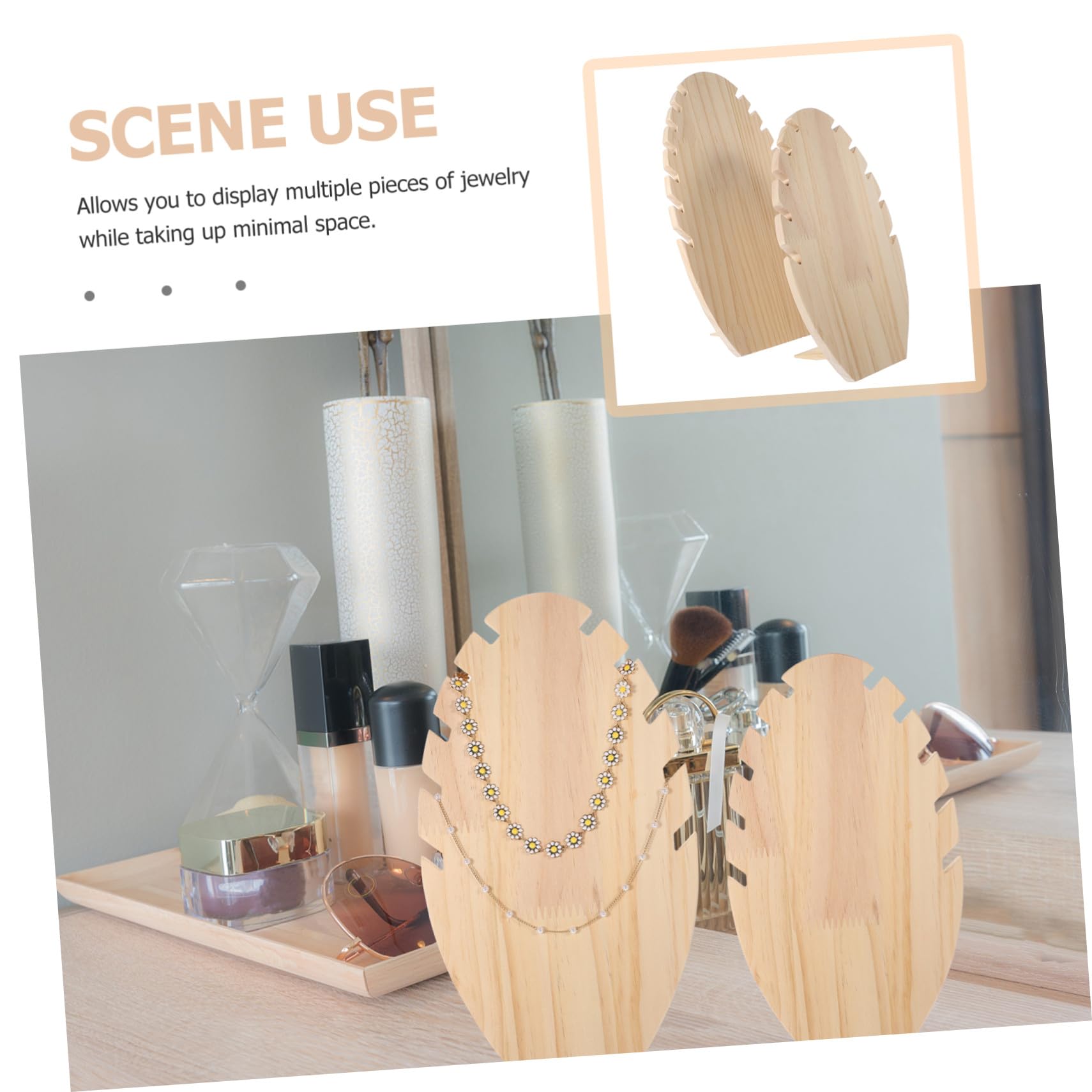 Expositor de Collares de Madera 5/7 Ranuras, 2 Piezas