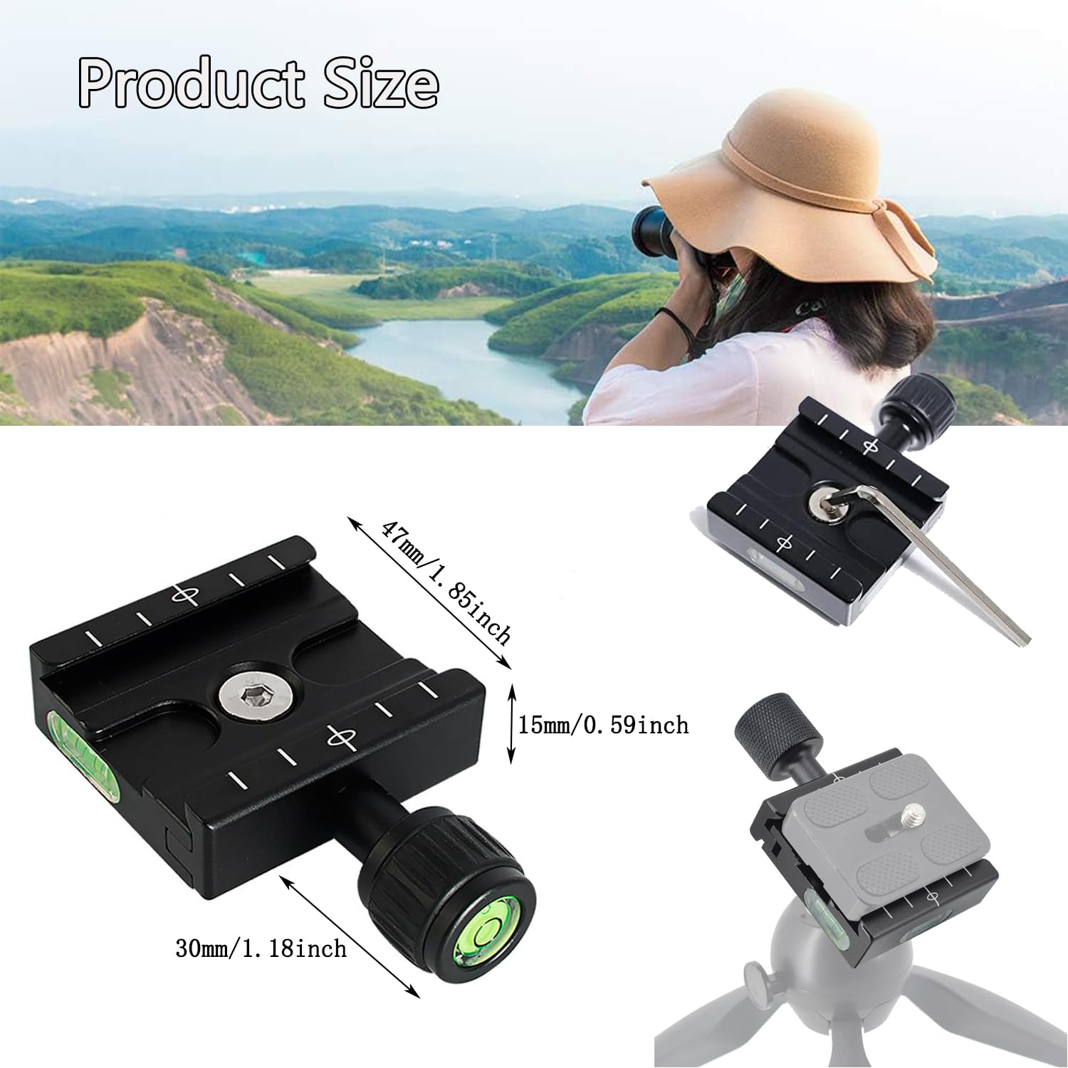 Piastra Sgancio Rapido 50mm Con Livella - Compatibile Arca-Swiss Per Fotocamere DSLR - Foto 2