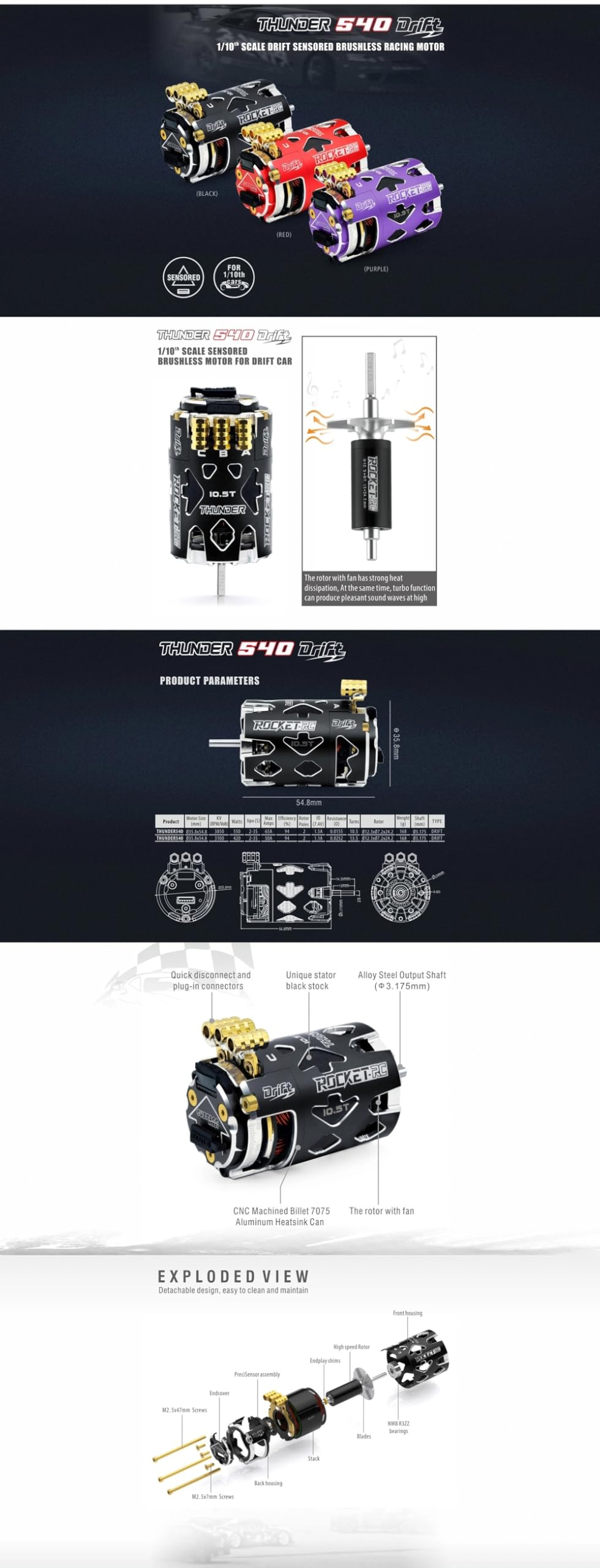 Amazon | OPTION No.1/ROCKET-RC/サンダー540ドリフトブラシレス