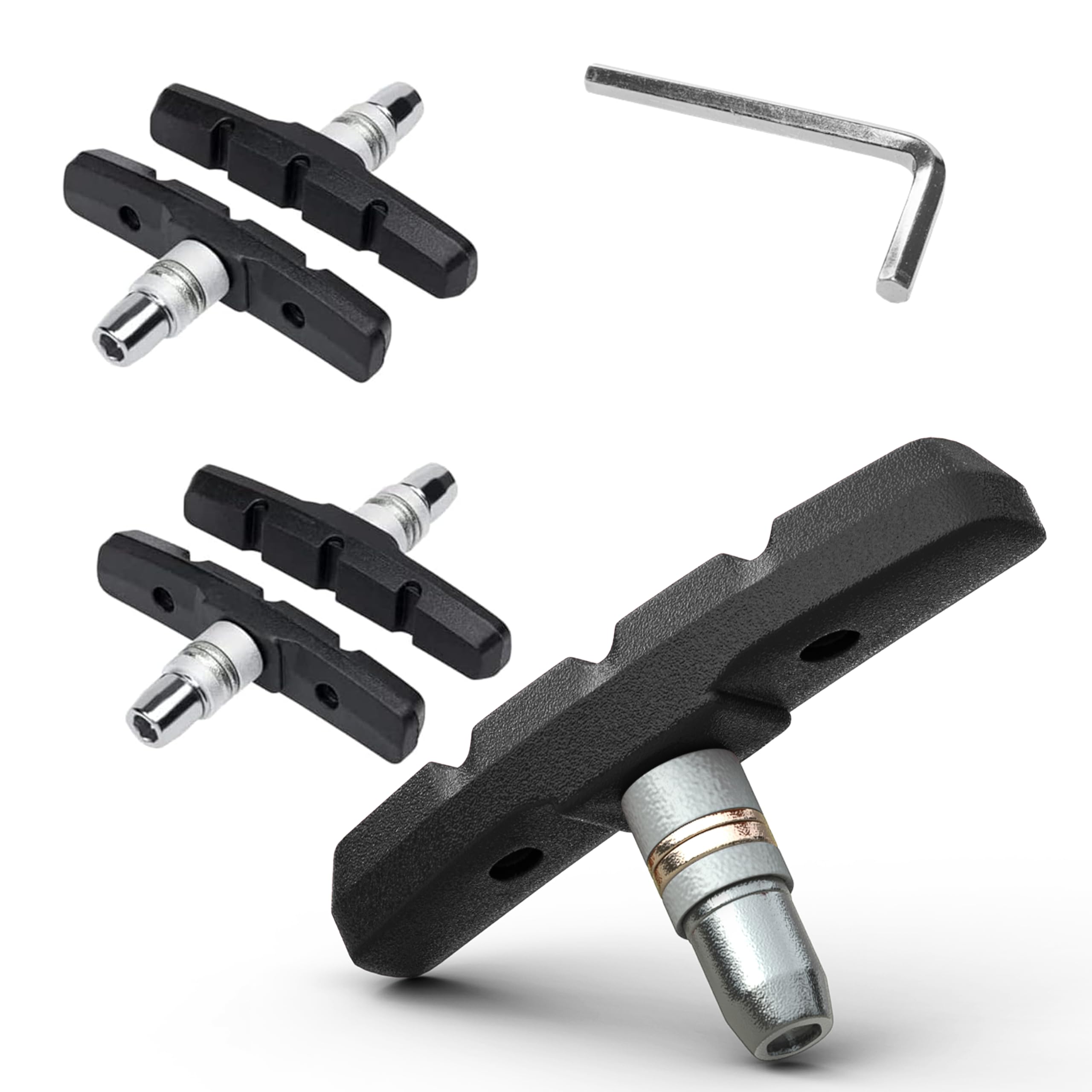 V-Brake Patin De Frein 2 Paires 72mm Asymétrique - Compatible Shimano Tektro Avid Sram - Haute Performance Humide