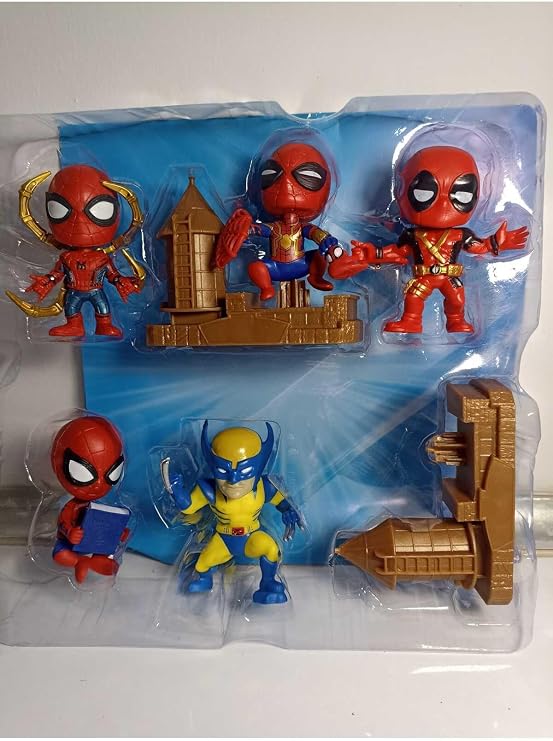 5 li Karakter Figür Oyuncak Seti 9-10 cm Deadpool venom