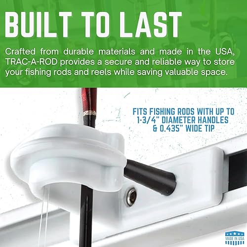 Miniatura 4 de DU-BRO Sistema de almacenamiento para pesca Trac-A-Rod, 2 pies, color plateado/blanco