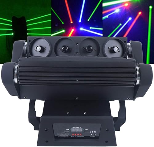 TFCFL Luces de fiesta DJ con haz de cabeza móvil de 8 ojos, lámpara de escenario de efecto RGB por control remoto y DMX