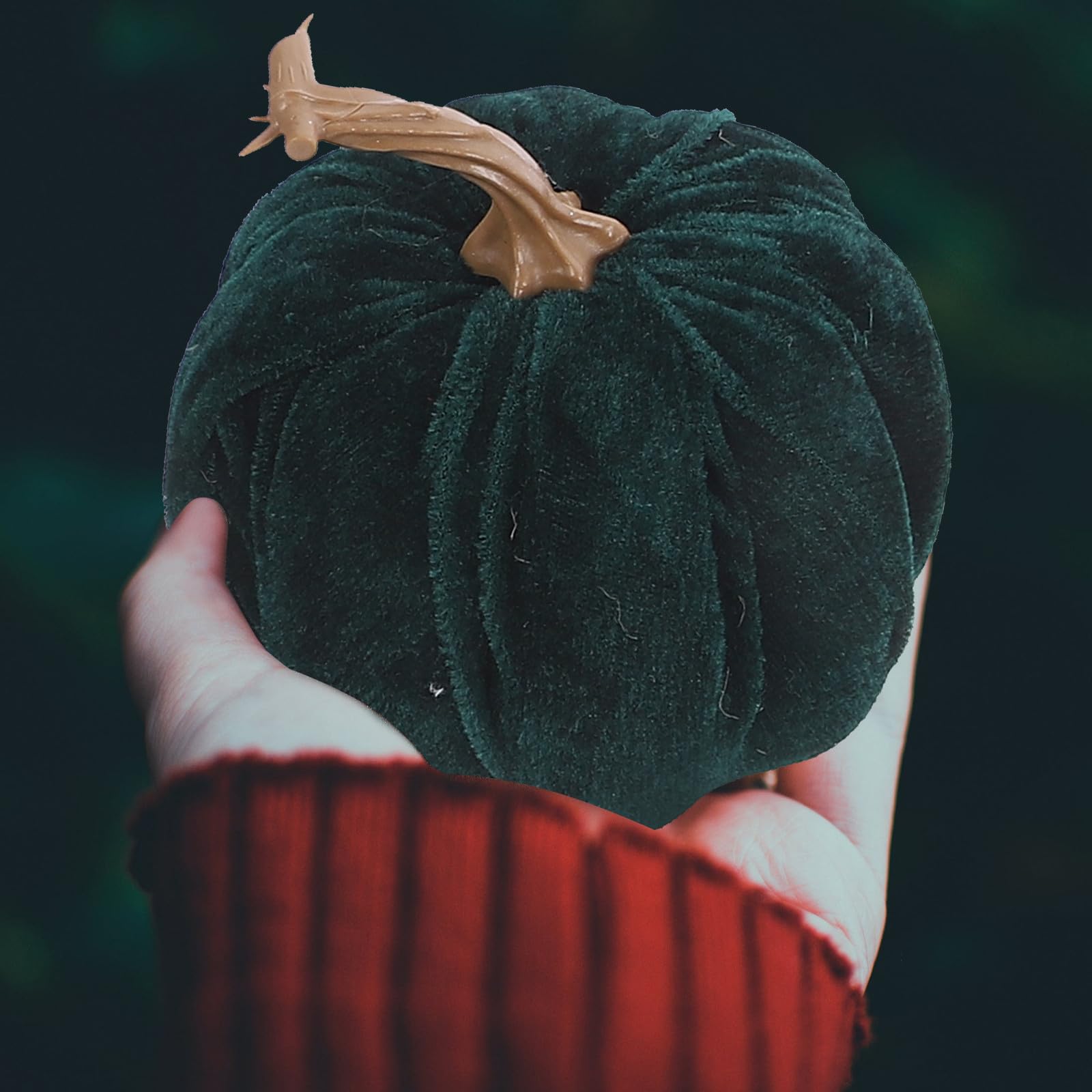 Abaodam 15 Pezzi Zucca Decorativa Artificiale in Flanella Verde a Forma di Zucca, Effetto Vivido e Decorativo per Feste di Halloween e Ringraziamento, per Esterni e Decorazioni Casa
