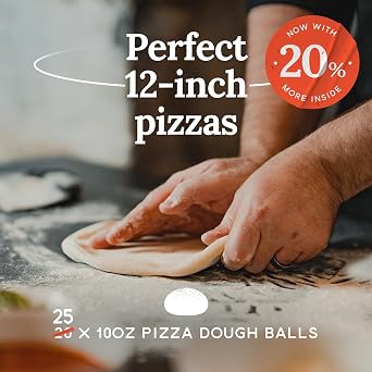 Poco Bero Pizza Dough, 25 x 10 oz Frozen Dough Balls | Perfect for 12-inch Pizzas, Fresh NY-Style, Pizza Oven Accessories