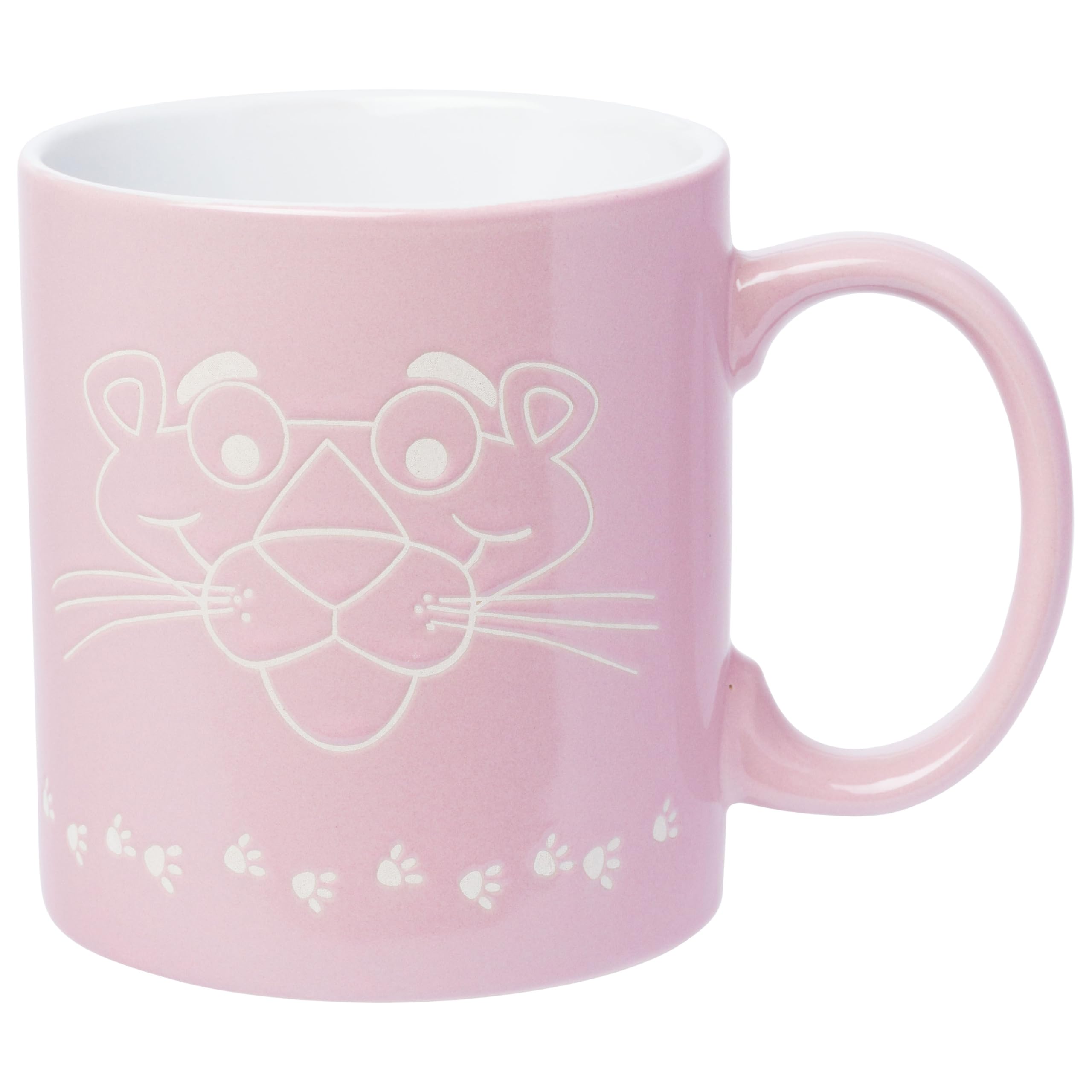 Silver Buffalo Pink Panther Vintage Logo Face Wax Resist 20oz Ceramic Mug