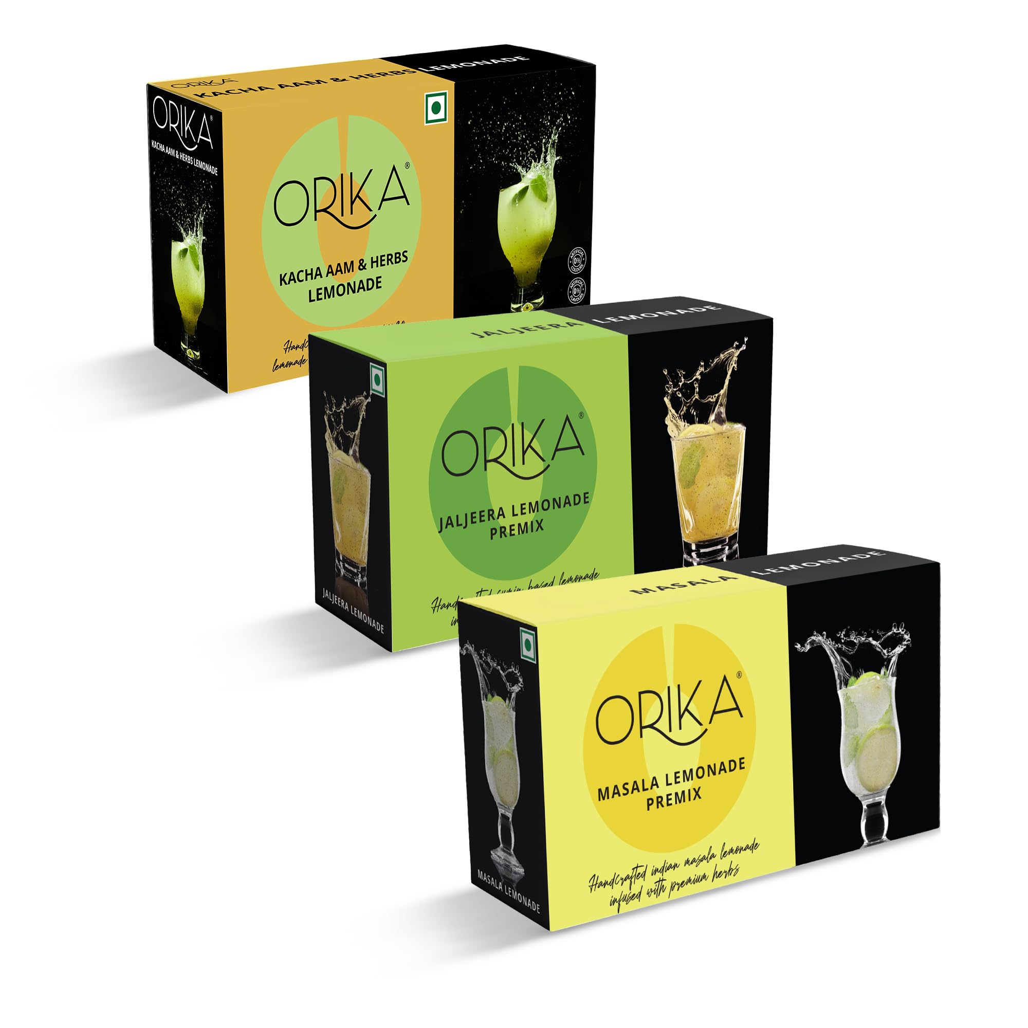Orika Jaljeera, Masala & Kacha Aam Lemonade Variety Pack | 30 Sachets (10 Sachets Each Flavour), 570g | Infused with Premium Herbs | Handcrafted Instant Drink Premix | Refreshing Summer Drink (B0D8J1W2BP) Amazon Price History, Amazon Price Tracker