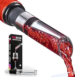 VINABON Aerador de vinho – Despejador de vinho premium 2025 e bico decantador de arejador de ar de vinho para sabor e buquê de vinho aprimorados, inclui ebook WineGuide