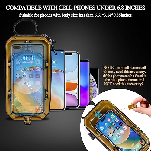 Miniatura 7 de Aoben Bolsa de marco frontal para teléfono de bicicleta de montaña, bicicleta de carretera, carcasa rígida de EVA, soporte de teléfono de bicicleta