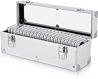 Funrous Aluminum Coin Slab Storage Box for 20 Slabs - Durable NGC/PGC Collectors Case with Clear Lid, Secure Latches