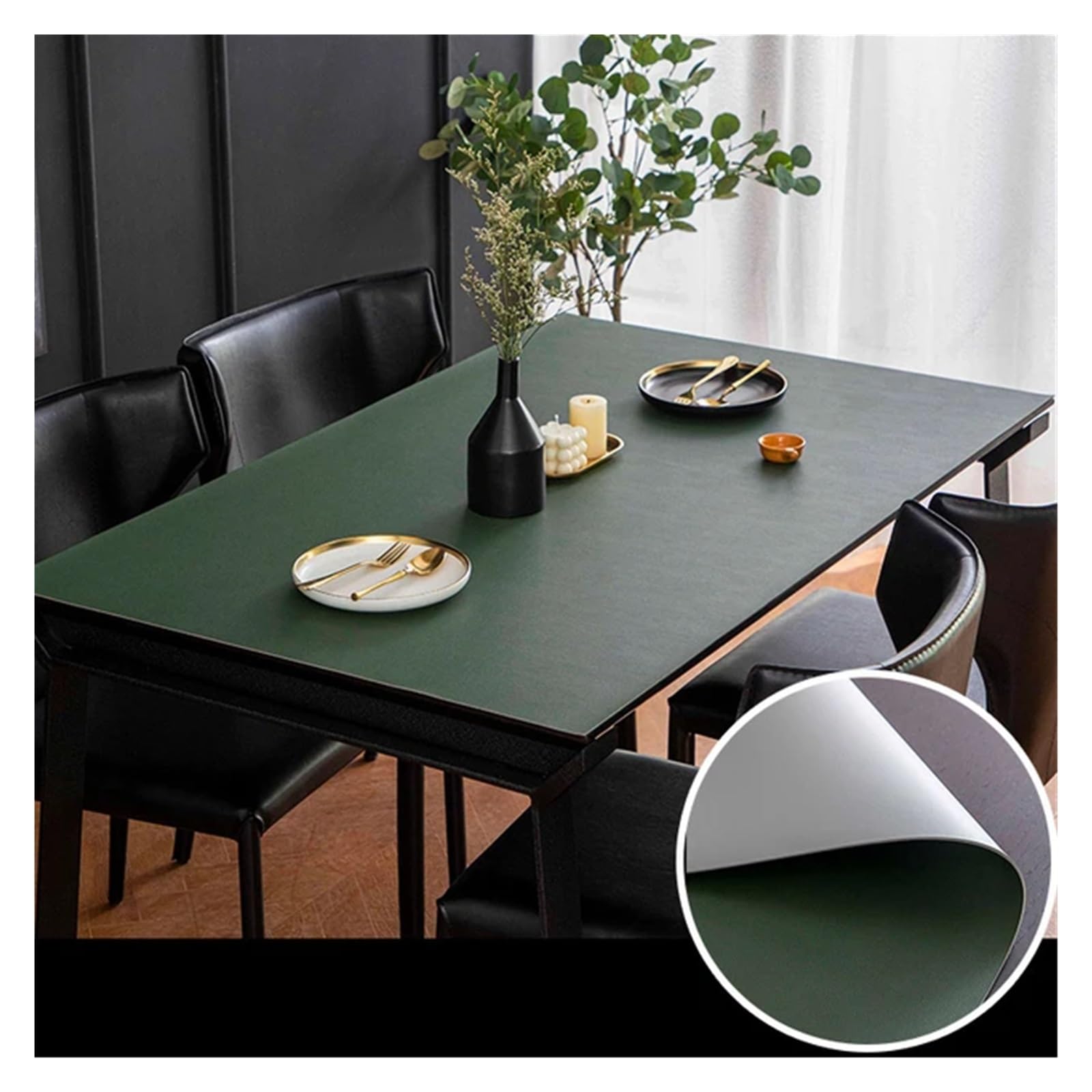 XIUsheUA tablecloth Leather Tablecloth Table Cloth Cover Waterproof Anti-Scald Anti-Oil Restaurant Large Protector Mat Can Be Used On Both Sides(J,80x180cm 31x71in)