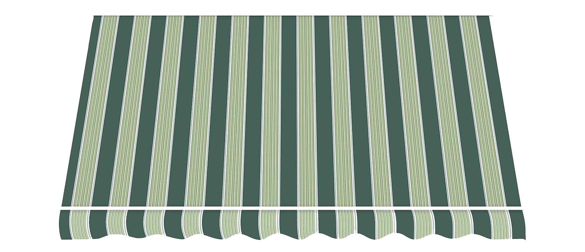 Telo di Ricambio per Tenda da Sole a Caduta e Bracci in Poliestere da 280gr/mq PU Impermeabile (Verde e Beige, L300xP250 CM)