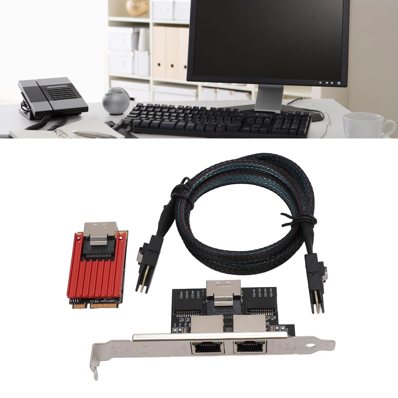 Carte Réseau Gigabit Ethernet PCIe à Double Port, Puce I350