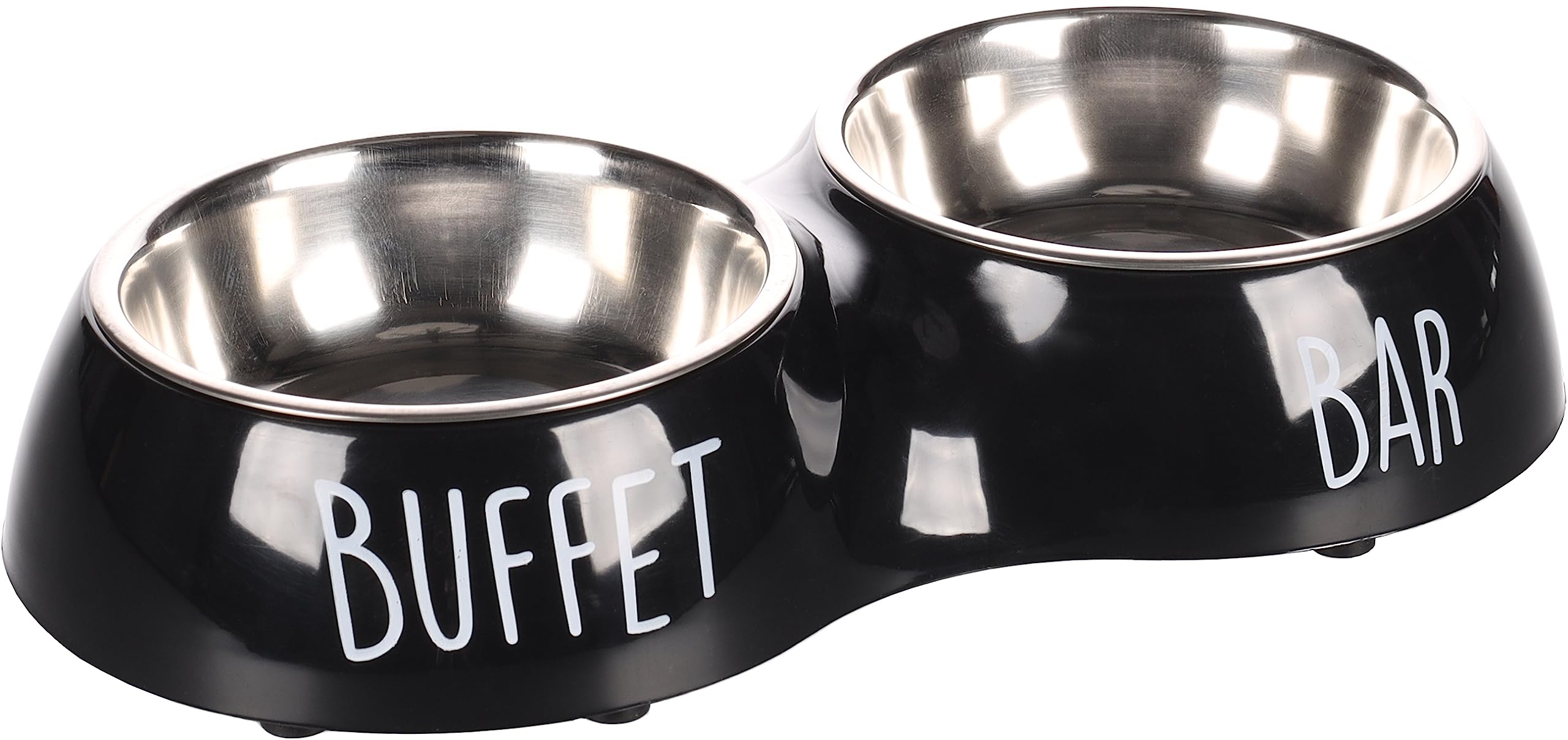 Flamingo FEEDING AND DRINKING BOWL DIVAR DUO DINNER BLACK S 11CM 2x230ML