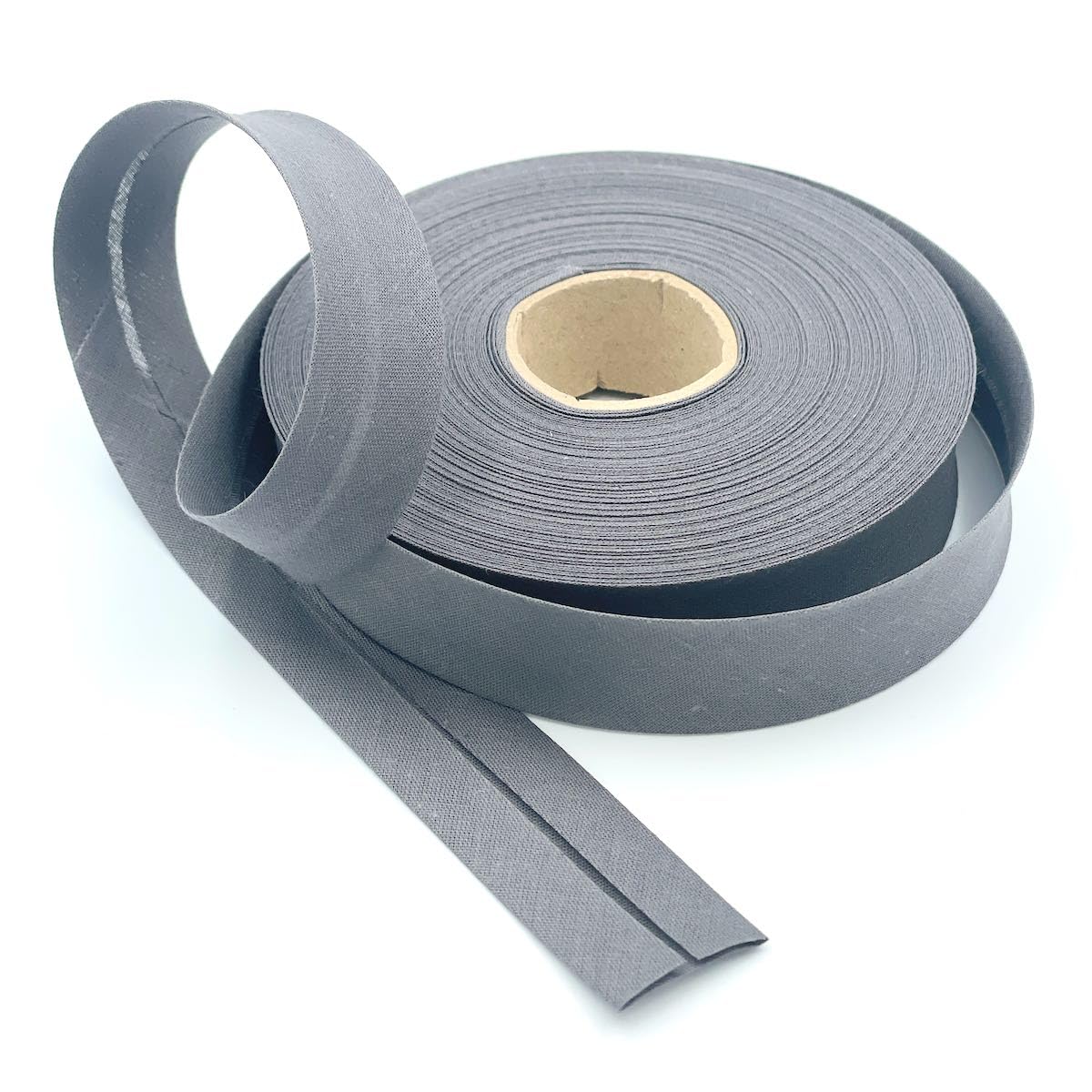 Craft Cult 25mm Wide Plain Bias Binding Tape - 25 Metre Roll (7 - Dark Grey)