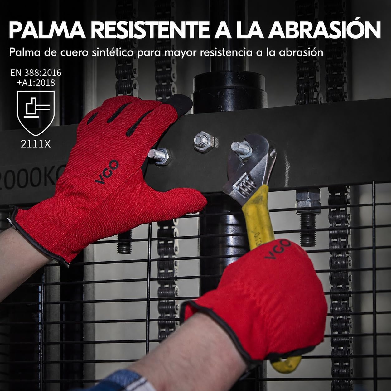 Vgo... 5 Pares Guante de trabajo multifuncional,Guantes de seguridad,Guantes de trabajo de construcción,Guantes de jardinería,Guantes ligeros（AL8736）