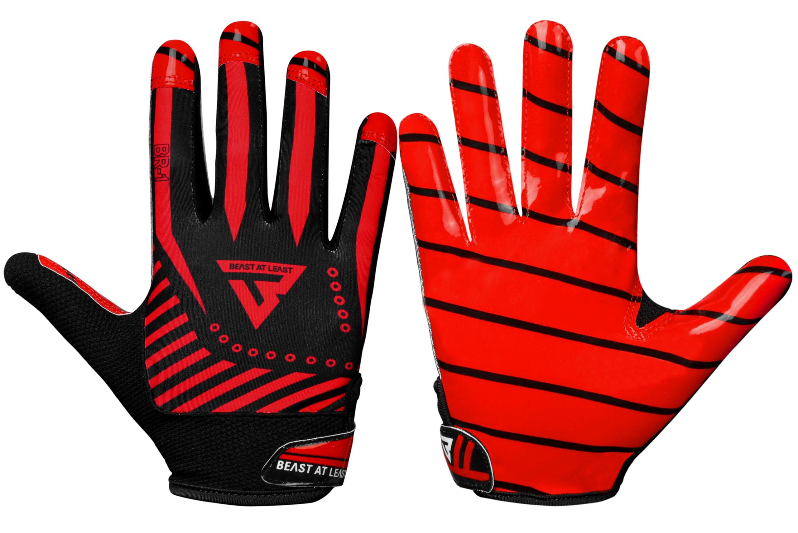 Beast AT Least Youth Football Gloves, Breathable Performance Football Gloves for Kids & Adults, Sticky Youth Wide Receiver Gloves, Ideal Gloves for