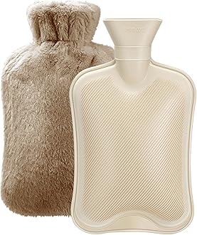 Pack of 10, Fythao Hot Water Bottle with Soft Cover (2 Liter) Classic Rubber Hot Water Bag for Cramps, Neck, Shoulders Pain Relief, Hot Cold Pack for Hot and Cold Therapy and Feet Warmer