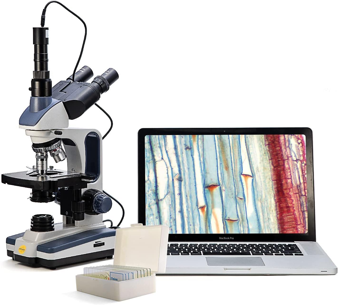 SWIFT Trinocular Compound Microscope SW350T,40X2500X,with 5MP Camera