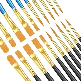 Gesponserte Anzeige – Künstlerpinsel, 20 Stück Pinselset, Nylonpinselset Acrylfarben Kunstpinsel,Pinselset-Malen für Aquar...