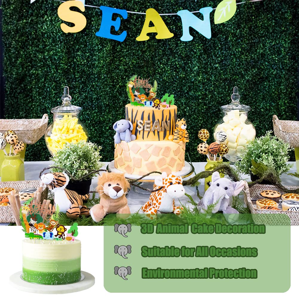 1set 3Tier Cartoon Jungle Wild Animals Safari Party Cake Display Stand Birthday Cupcake Rack Holder Baby Shower Cake Tray Decor - 15 - View #2