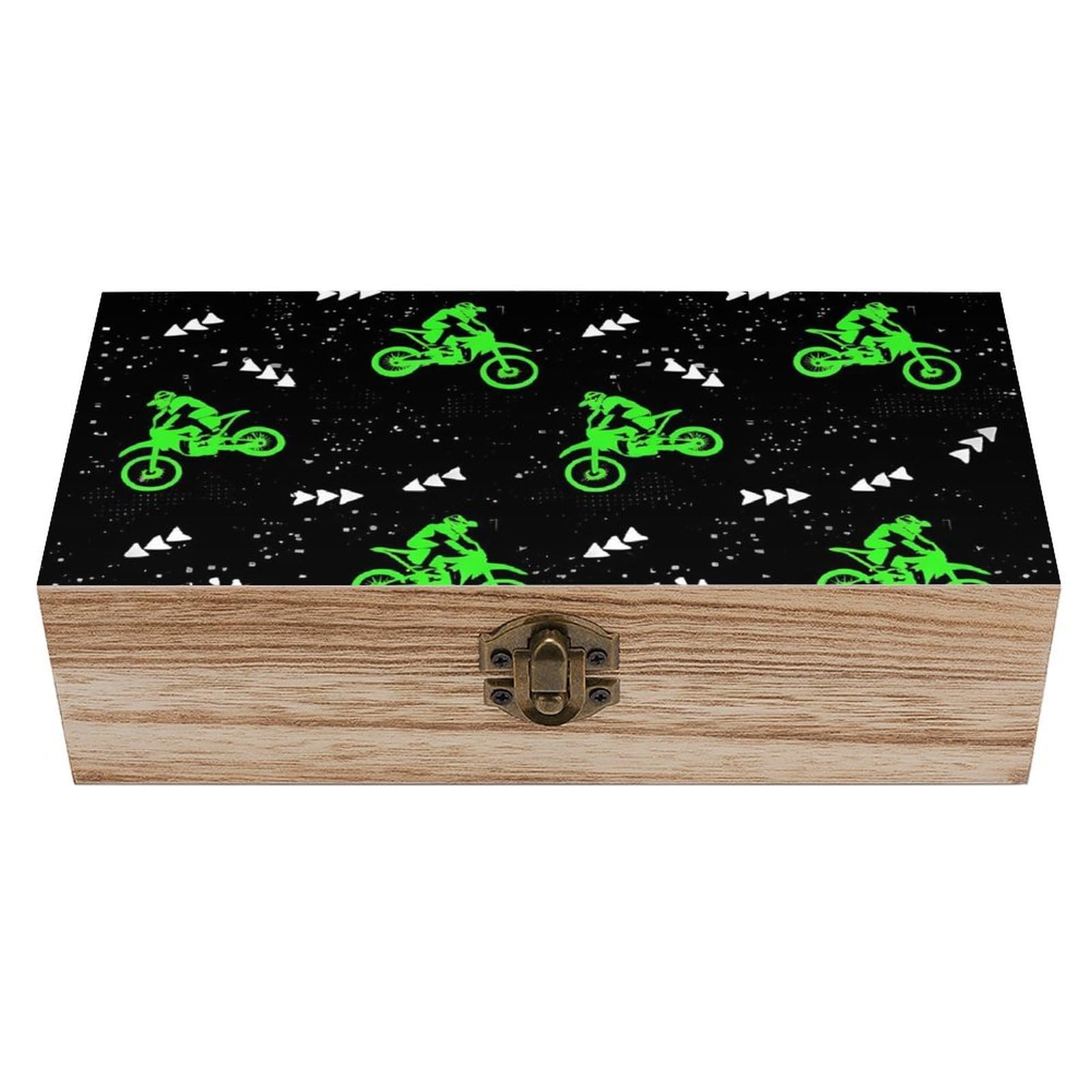 HLBSDM Motorcycle Motocross Dirt Bike Wooden Storage Box