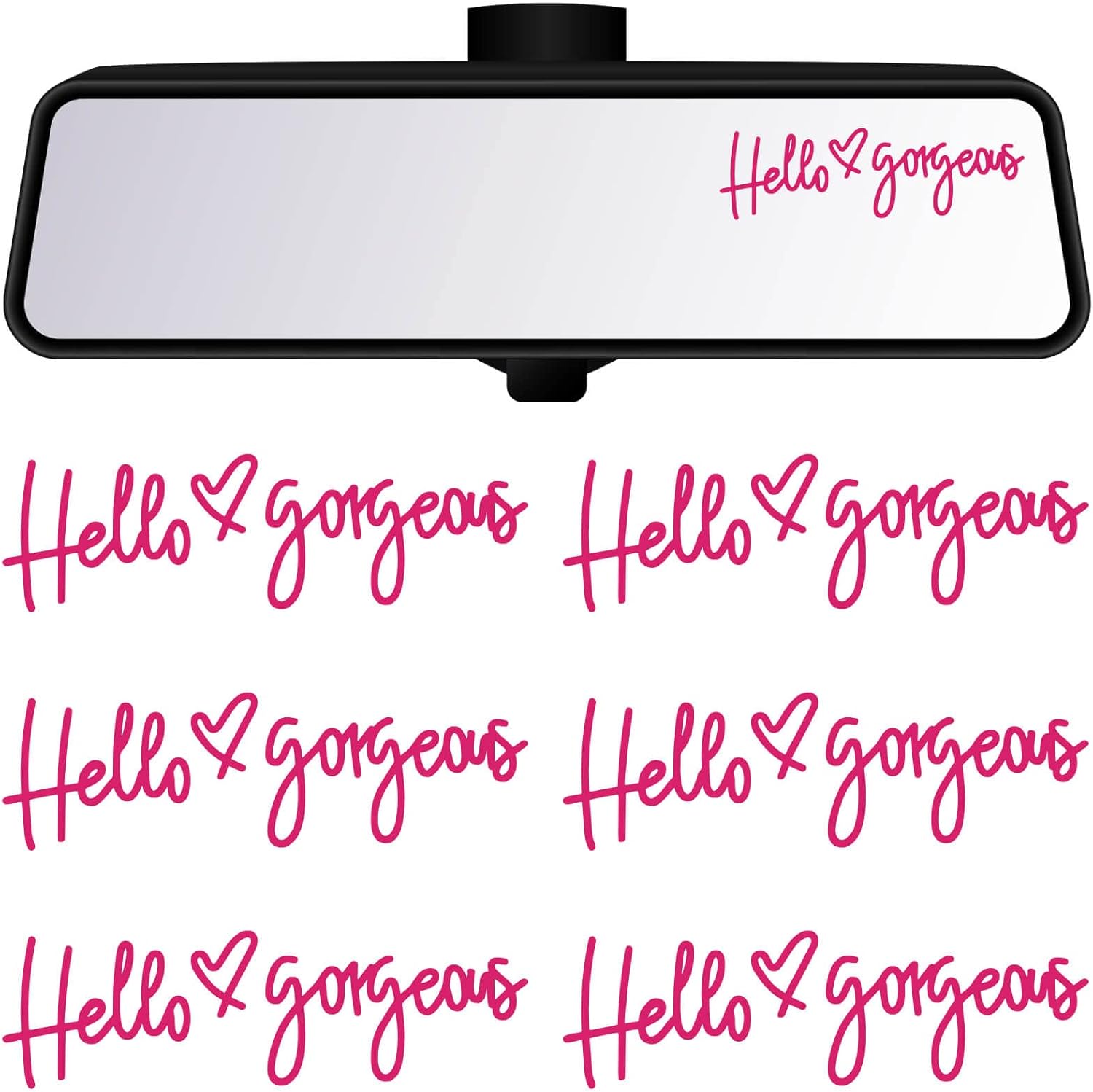 YLTPAJK Hello Mirror Decal Rear View Mirror Decal Miniature Car Sticker