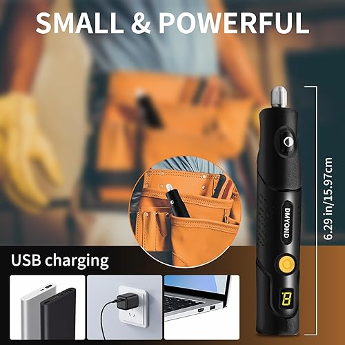Miniatura 4 de Dmyond - Mini kit de herramientas rotativas inalámbricas con 98 accesorios, herramienta eléctrica multiusos de carga USB de 5 velocidades para