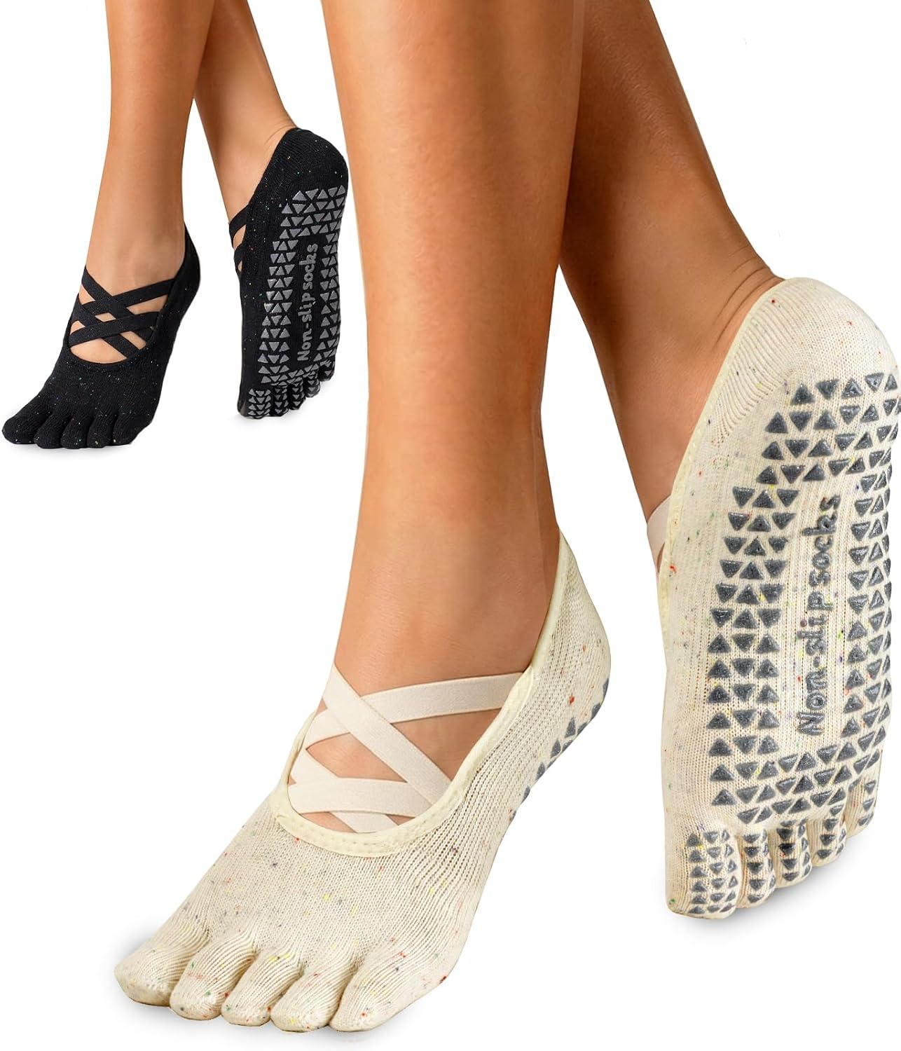 Non-Slip Pilates Socks for Women, Grippy Yoga Socks for Barre, Ballet, and Pilates Reformer, Anti-Skid Exercise Socks