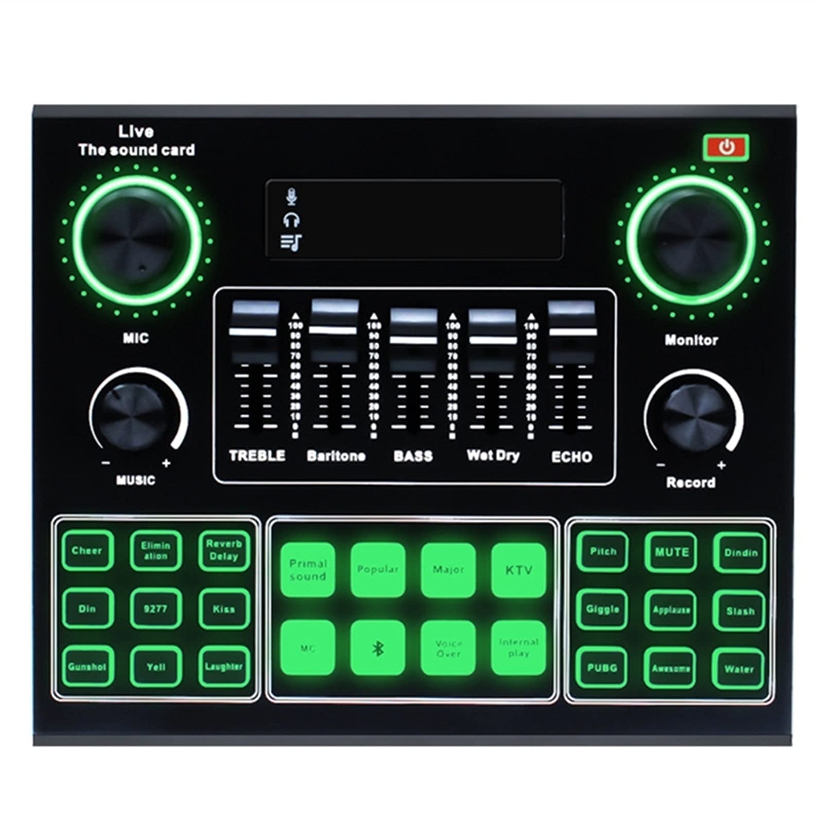 CHIBO Sound Card Mixing Console, Webcast Live Streaming Sound Card,with Multiple Sound Effects for B