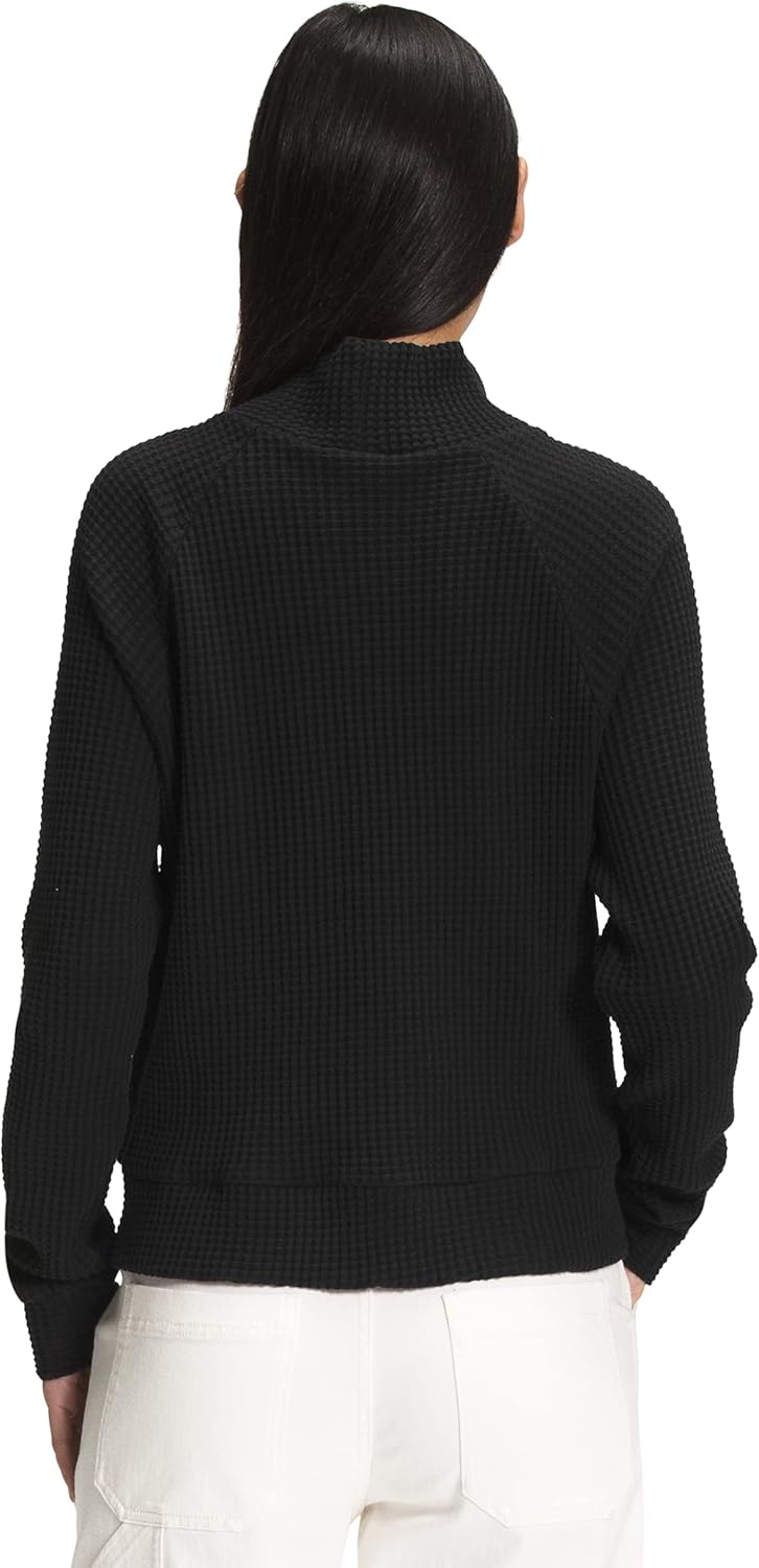THE NORTH FACE Women's Long Sleeve Mock Neck Chabot Shirt | Cotton Thermal Shirt With Raglan Sleeves & Funnel Neck