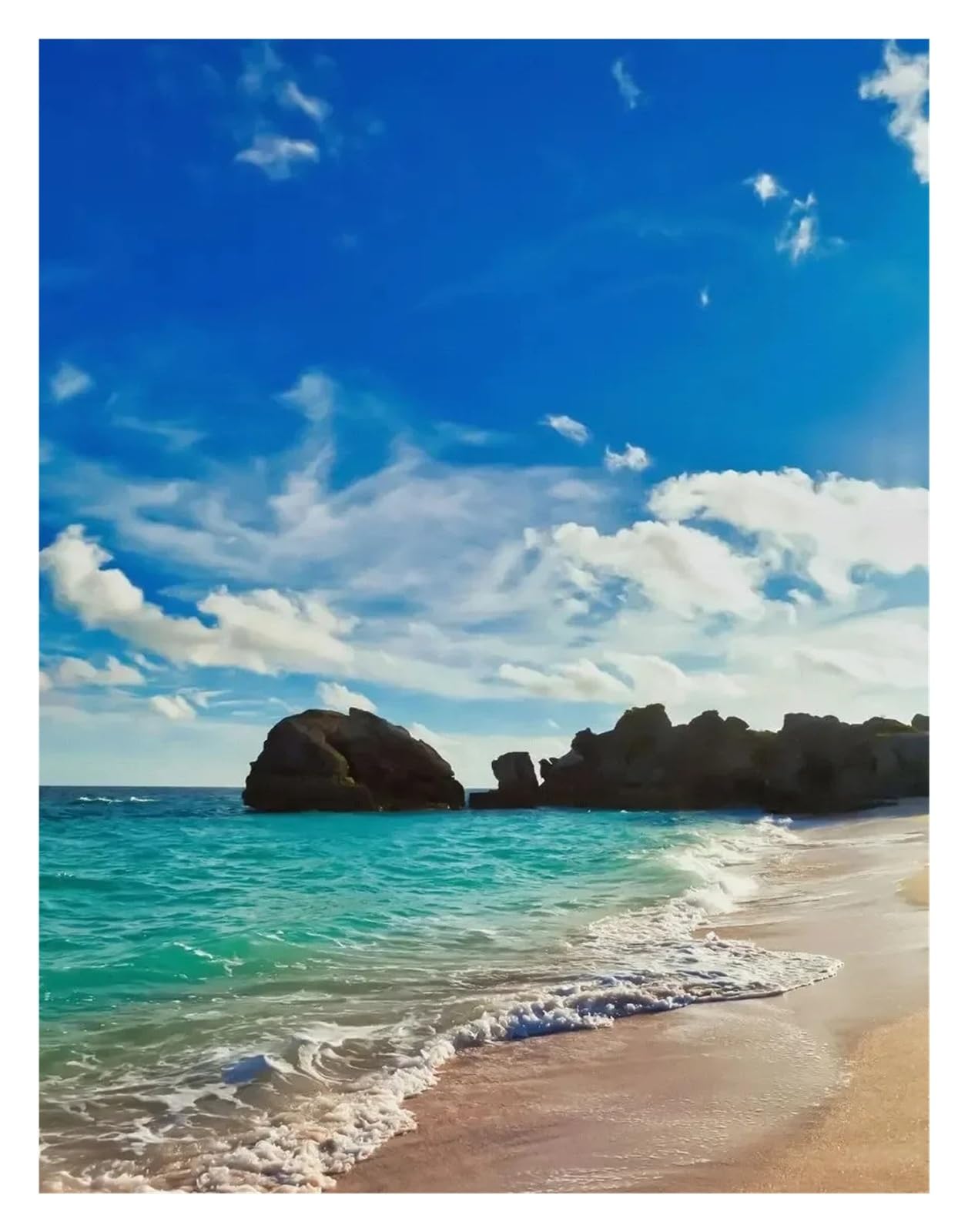 Affiche de paysage marin d'été bleu style nordique tropical toile 30x40cm pour décoration salon