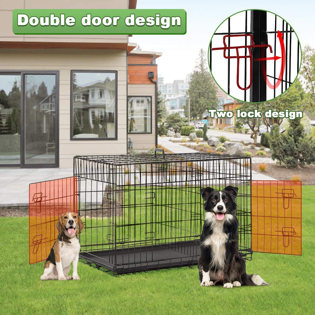 BestPet 24,30,36,42,48 Inch Dog Crates for Large Dogs Folding Mental