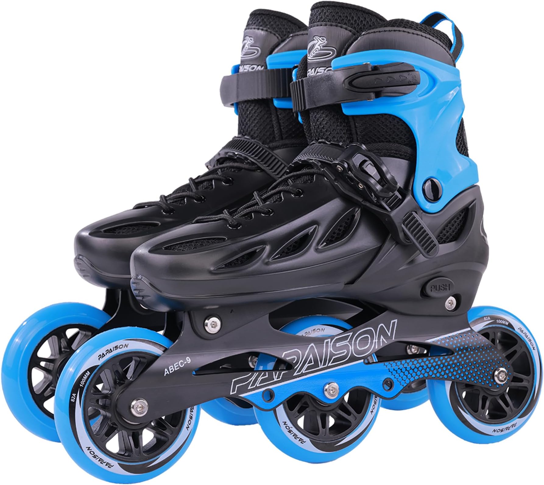 PAPAISON Adult Adjustable Inline Skates for Men Women with 3 100mm Wheels, Outdoor Blades Female Male Fitness Speed Racing Skates, Roller Skates for Teens Boys Girls