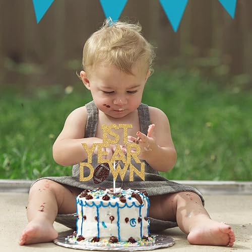 Miniatura 2 de Decoración para tartas de cumpleaños de 1er año, decoración de pastel de cumpleaños de 1er año, suministros de fiesta de primer cumpleaños con