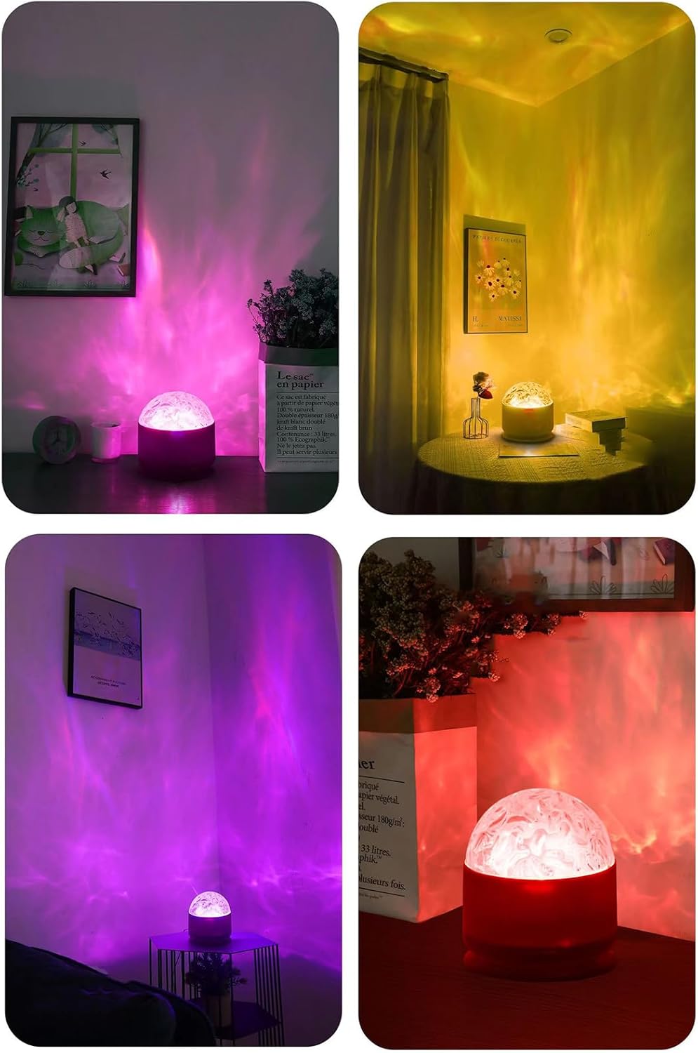 Amazon.co.jp : ナイトライト オーロラライト ウォーターパターンランプ 【リモコン付き/16色変換/明るさ調節】 プロジェクターライト  ダイナミック回転ウォーターリップルナイトライト LEDライト 装飾/写真/パーティー/室内装飾用/誕生日/プレゼント : ホーム＆キッチン ...