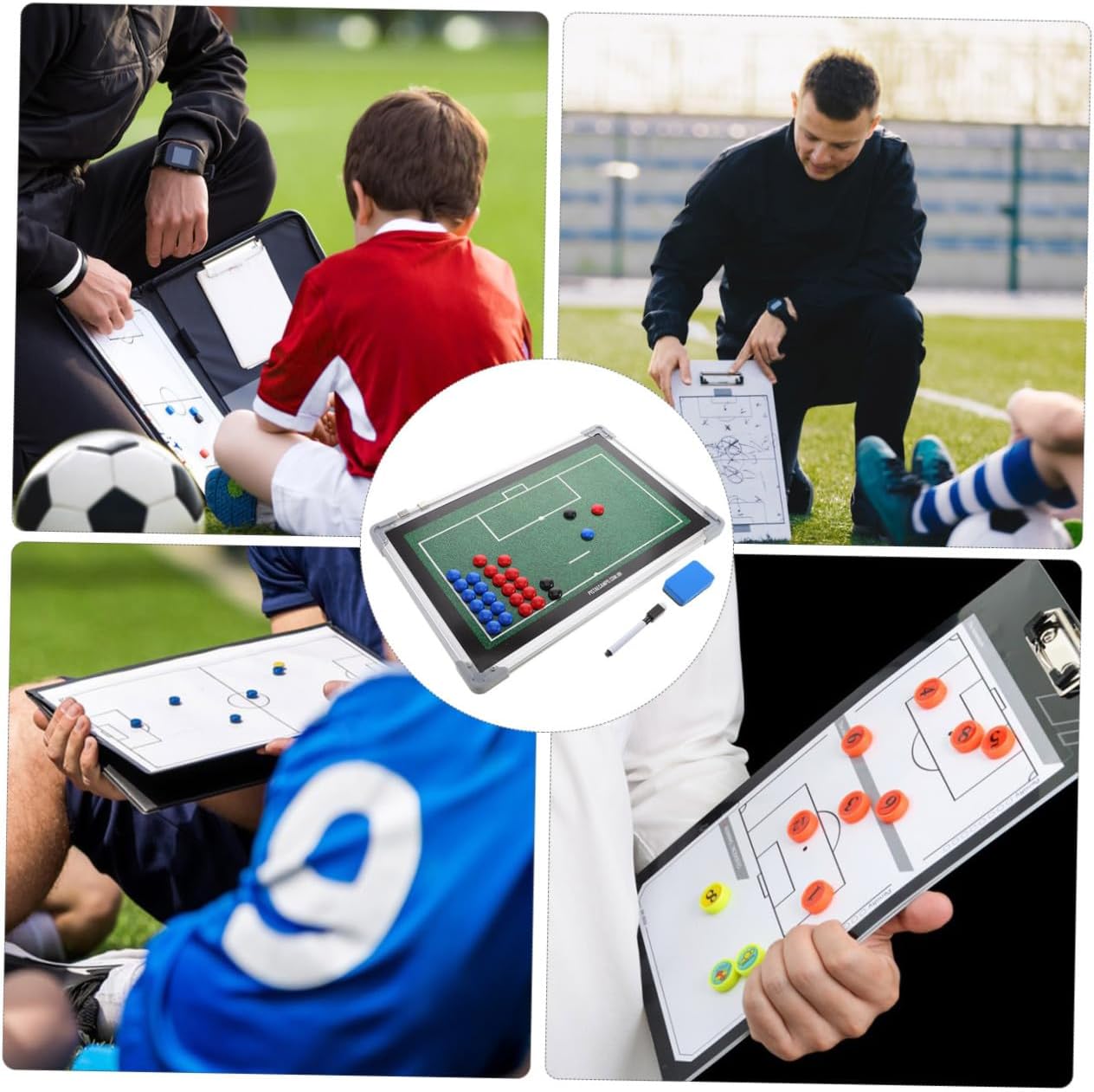 Soccer Coaching Board Aluminum Tactical Whiteboard for Coaches with Dry Erase Surface Writing Board Tool Sports Ball Training Equipment for Field Strategy Planning