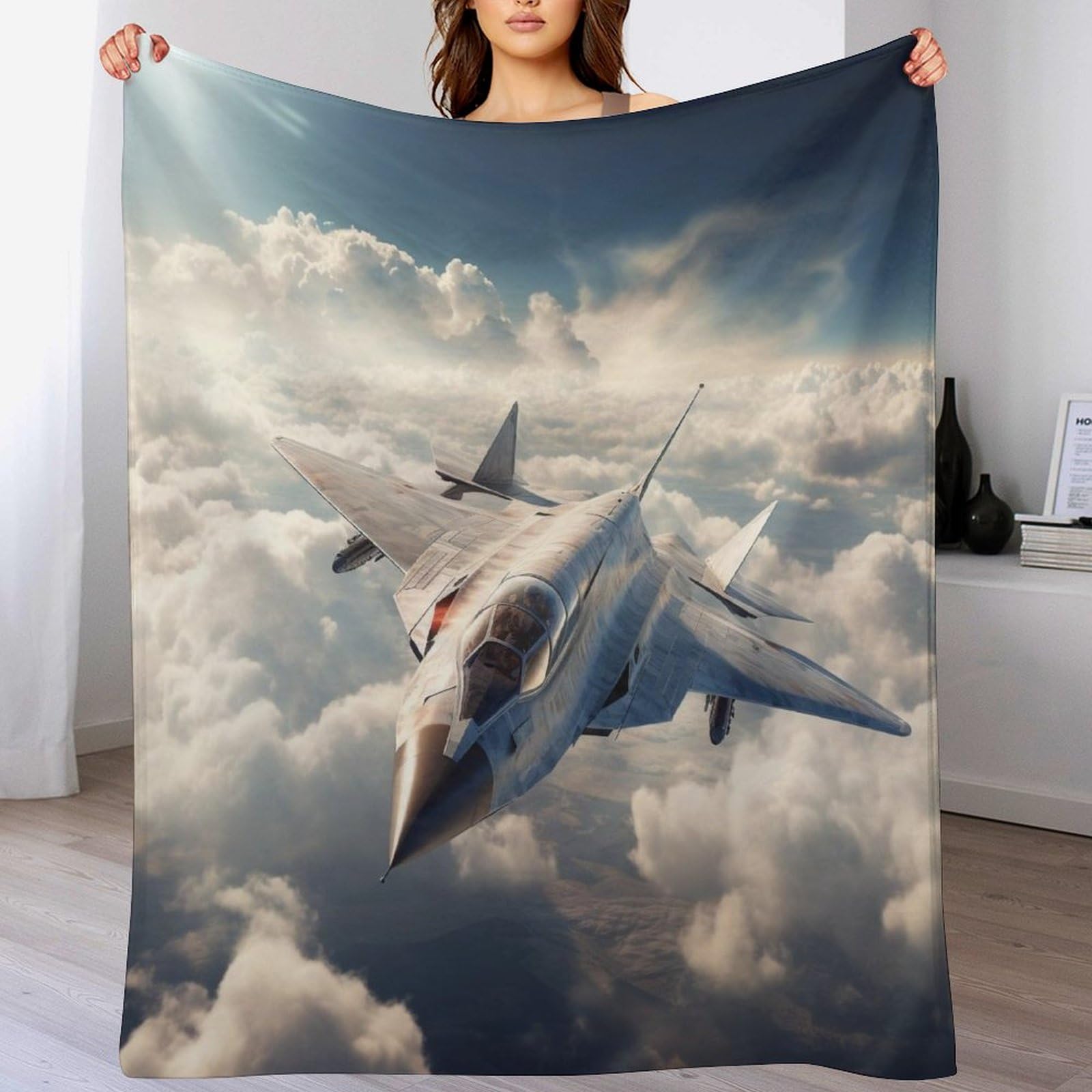 Couverture avion fighter pour soirées cinéma cocooning sur le canapé