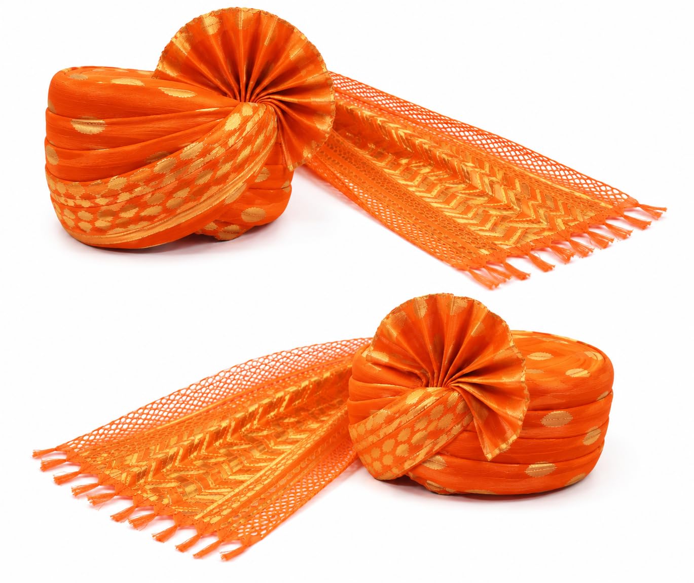 Premium Orange Bhagwa Wedding Turban Safa with Dupatta for Groom | Handmade Rajasthani Pagdi | Royal Dulha Safa for Wedding, Haldi, Baraat & Traditional Functions-image-21