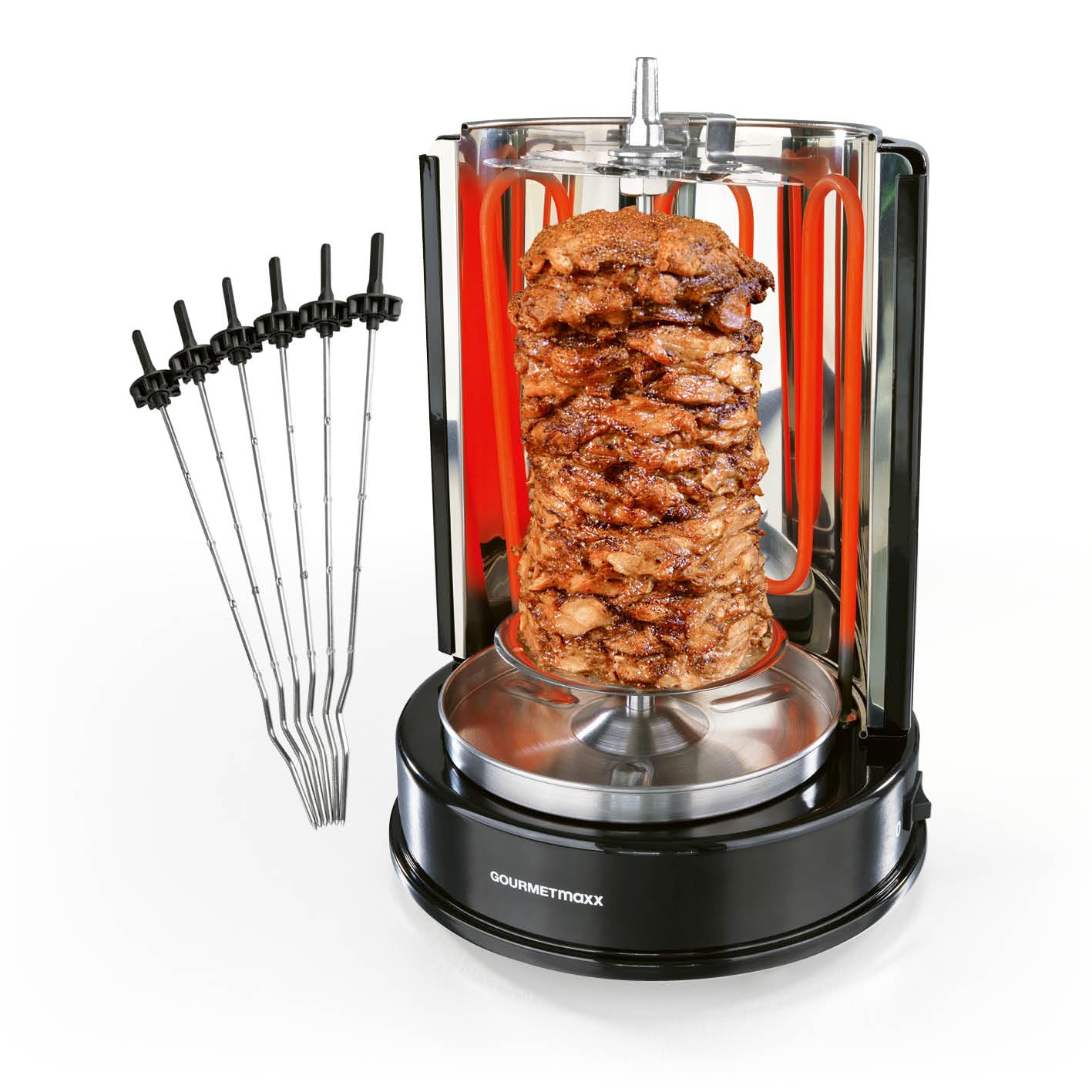 Hakka - Barbecue à Kebab - Rôtissoire à Gaz Avec Rotation à