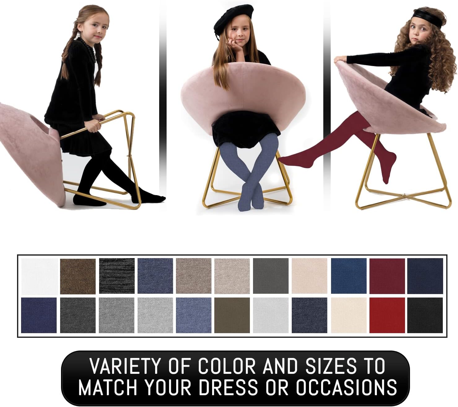 Kids, Ribbed Tights, Ultra Soft, Premium Cotton, Comfortable Fit, Styled Look - Image 4