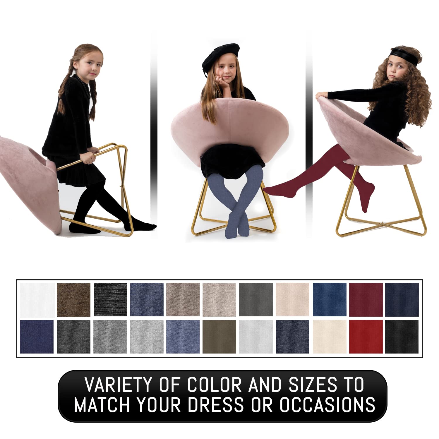 Collant basic per ragazze, comodi e morbidi, in cotone traspirante, ideali per uniformi o per tutti i giorni