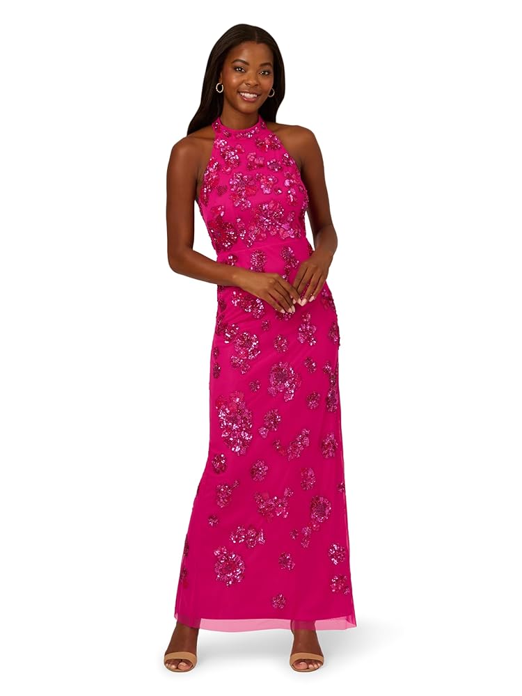 Amazon.com: Adrianna Papell Women's Bead Halter Column Dress