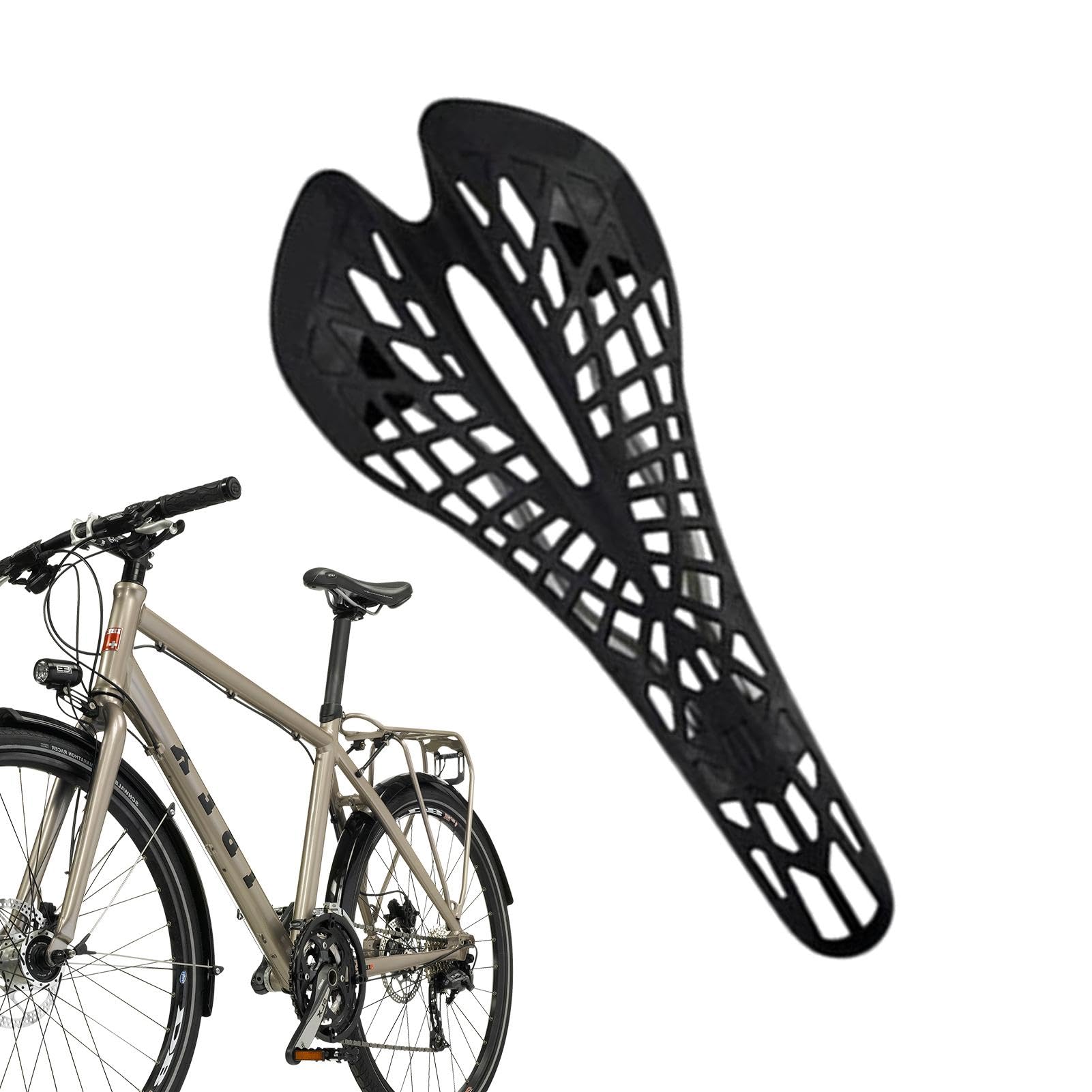 Sella per bicicletta – Cuscino per bicicletta con luce a forma di ragno traforato, per bicicletta, ammortizzante, per cyclette, bici da corsa, mountain bike