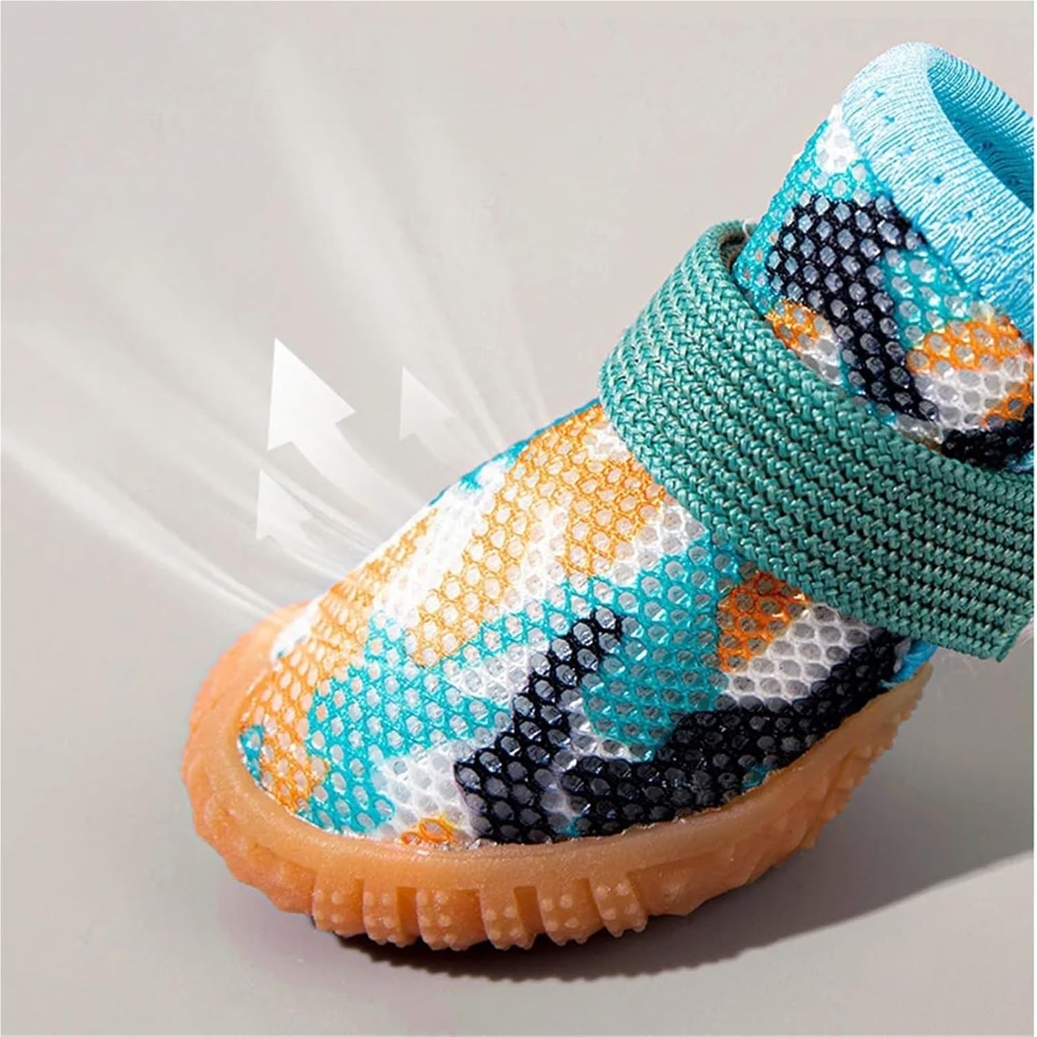 Breathable Mesh Puppy Shoes for Small Dogs Doggy Booties Summer Non-Slip Pet Boots with Adjustable Strap for Chihuahua Yorkshire(Camouflage Blue,Size 3)